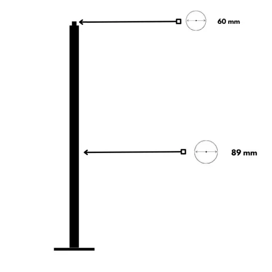 Mât cylindrique en acier avec diamètre 89mm Mât cylindrique en acier avec diamètre 89mm