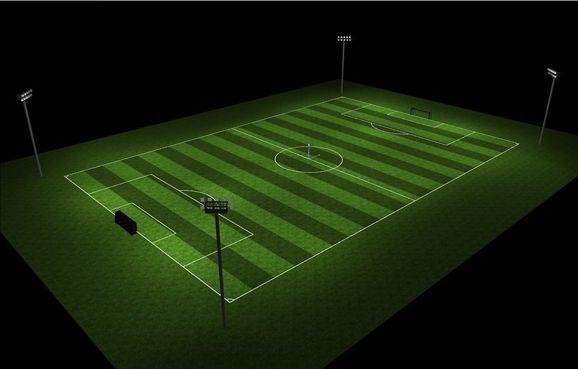 Etude d'éclairement pour un terrain de football