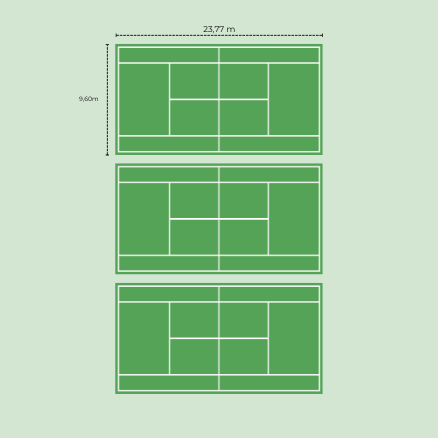 triple terrain de tennis