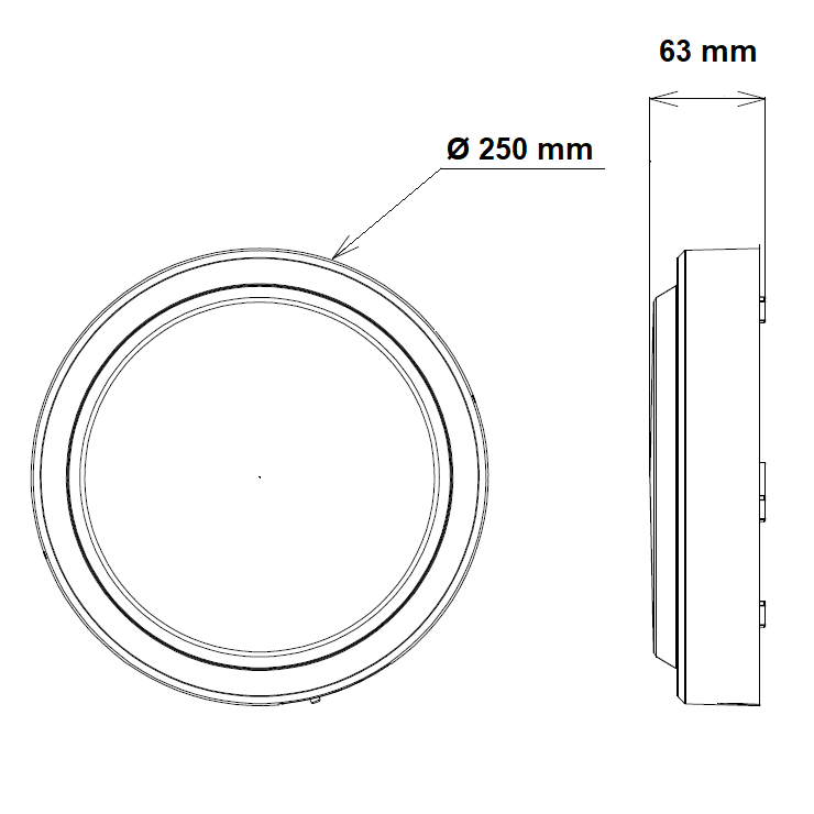 dimension de l'applique led