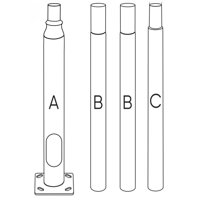 poteau d'éclairage de 4 mètres