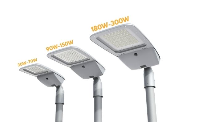 différentes puissance disponibles du luminaire led routier